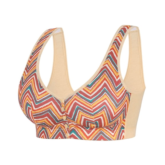 Fewfanhot Women's Maternity Sports Bra with Zigzag-Print, Pregnant Breathable Support Bra for Exercise Cute Casual Nursing Bra for Active Moms, Comfort Postpartum Bra