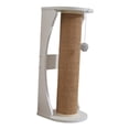 thumbnail image 2 of Cats Scratch Post with Interactive Ball Toy Vertical Scratcher Cat Climbing Pole White Brown 63x25cm, 2 of 9