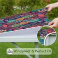 thumbnail image 6 of Bohemian Print Square Tablecloth 34x34 Inch with Elastic Hem, Perfect for Card Tables and Outdoor Dining Settings, 6 of 6