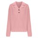 thumbnail image 5 of Suéter de cuello en V para mujer, suéter de punto con solapa, suéter holgado informal de color sólido, top de manga larga, suéter de cuello en V, blusa para mujer, 5 of 8