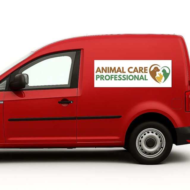 Animal Care Professional Car Magnet Sign by DC | Flexible Car Magnetic Sheets with Adhesive Backing | 12"x36" Bumper Magnet Sticker for Vehicles, Trucks & Business Advertising Signs, 2 PC USA Made