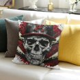 Baseball Skull Throw Pillow Cover,Red Yellow Double Sides