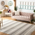 thumbnail image 2 of SAFAVIEH Natura Candelario Striped Wool Area Rug, Ivory/Grey, 8' x 10', 2 of 10