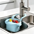 thumbnail image 5 of Clearance Sale! | Hanging Kitchen Drain Strainer Basket, Automatic Tipping Multifunctional Sink Filter Basket For Food Residue Debris Blocking(Light Blue), 5 of 5