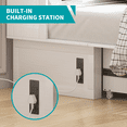 thumbnail image 2 of Queen Size Murphy Bed, Guest Room Cabinet Bed with USB & Charging Station and Large Drawer for Apartment, White, 2 of 6