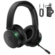 FONHAID 2.4GHz Wireless Gaming Headset for Xbox Series X|S, Xbox One, PS5/PS4, Mac, Switch, Bluetooth 5.3 Gaming Headphones with Detachable Noise Canceling Mic, 45H Battery, 50mm Drivers - Black
