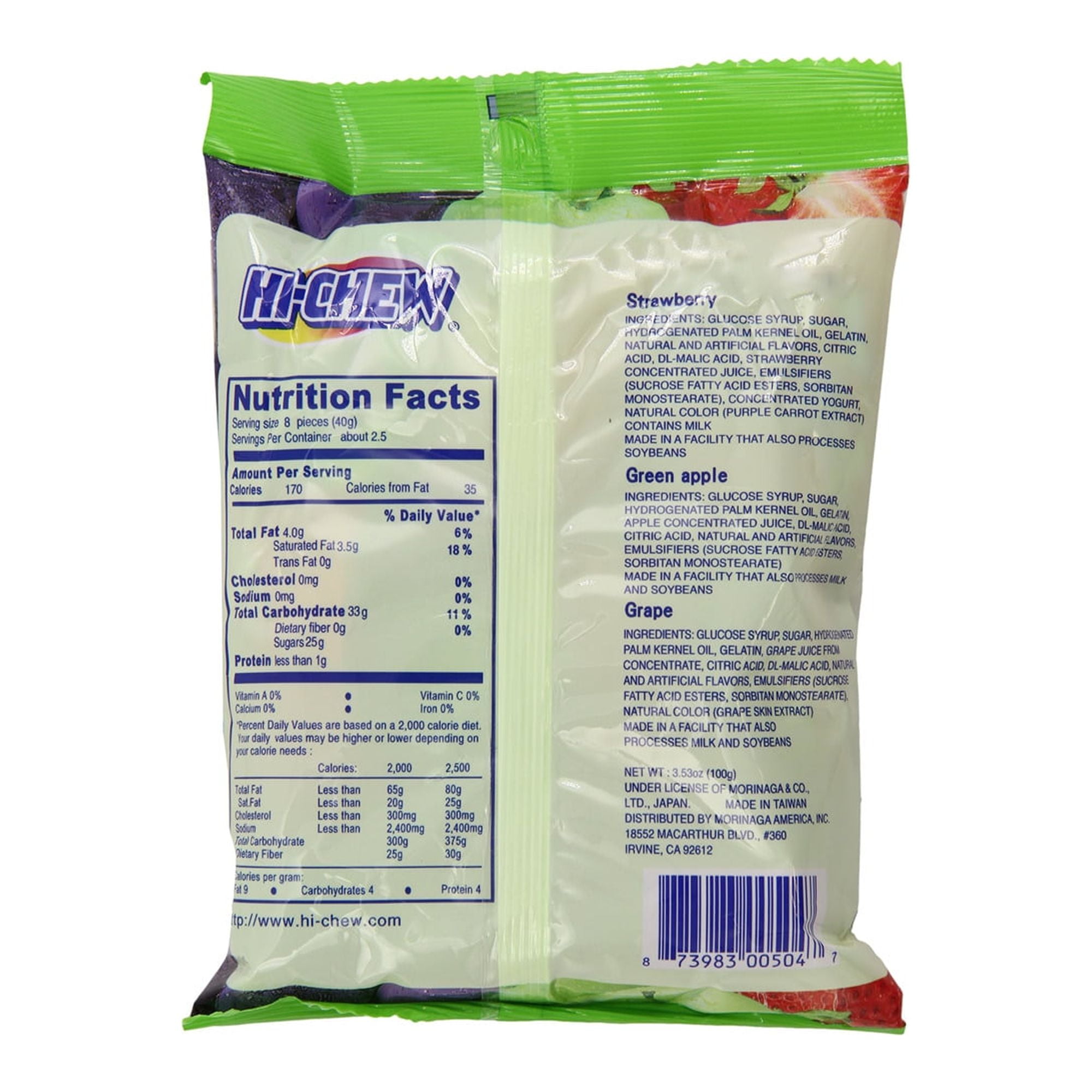 Hi-Chew Fruit Chews Regular Mix 3.53 oz Bag (Pack of 20)