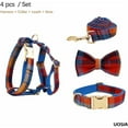 thumbnail image 5 of UOSIA Bow Tie Dog Collar Harness and Leash Set Elegant Plaid Girl Dog Collar, 5 of 6