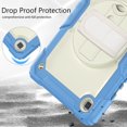 thumbnail image 3 of Case for Samsung Galaxy Tab A7 Lite 2021 8.7 inch with Screen Protector, 360 Degree Rotating Kickstand Hand Strap Heavy Duty Shockproof Cover with Shoulder Strap, Cream Navy, 3 of 7