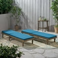 thumbnail image 3 of Noble House Nadine Outdoor Wood Lounge Cushion (Set of 2) Gray/Blue, 3 of 4