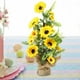 thumbnail image 3 of Flores simuladas,Flores artificiales Falsas plantas de plástico que no se desvanecen,Caja de ventana de porche de jardín Decoración ,Boda Novia Ramo Flores Amarillas 3 piezas Sunnimix Flores simuladas, 3 of 8