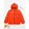 thumbnail image 3 of DPOIS Little Kids Boys Girls Warm Winter Coat Thicken Long Sleeve Hoodie Jacket Fall Winter Orange 13-14, 3 of 7