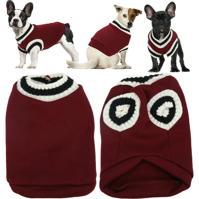 Ropa De Punto Para Mascotas, Chaleco De Punto Con Cuello En V Para Mascotas Pequeñas Con Sastrería 3D, Material Flocado Suave, Abrigo De Invierno Cálido A Prueba De Viento Para