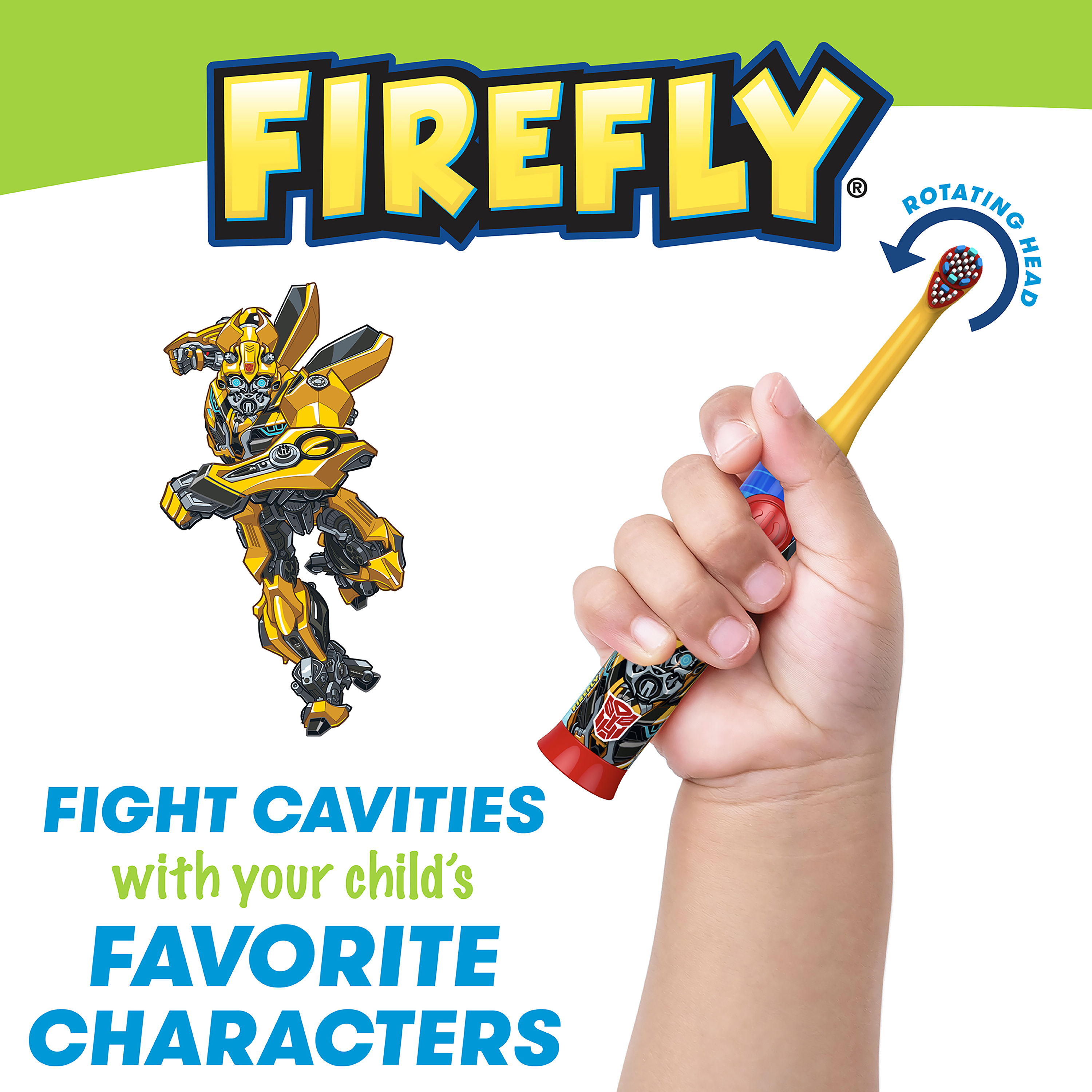 Firefly Clean N' Protect, Transformers Toothbrush with Fun 3D Antibacterial Character Cover, Soft Compact Brush Head, Ergonomic Handles for Small Hands, Battery Included, Ages 3+, 1 Count - image 5 of 8