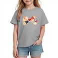 thumbnail image 3 of Piuwrlz Girls Short T-Shirts Kids Graphic Shirts Tops Cotton Pullover Gray Size 3 Years, 3 of 10