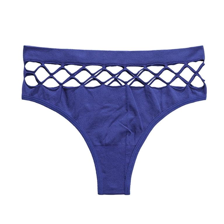 Whlbf Women's Brief Underwear Seamless Sexy Stretch Mesh Panties T Panties  Mid Oversize Panties 