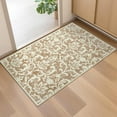 thumbnail image 2 of Lahome Decor 2'x3' Washable Rug for Bedroom, Vintage Area Rug for Dorm Room, Indoor Soft Distressed Floral Throw Rugs Non-Slip Backing for Entryway Farmhouse Kitchen Kids Playroom,Khaki, 2 of 7