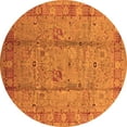 thumbnail image 1 of Ahgly Company Indoor Round Oriental Orange Industrial Area Rugs, 3' Round, 1 of 4