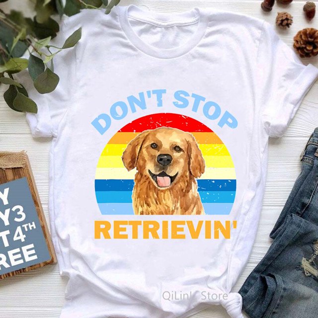 Just A Girl Who Loves Golden Retrievers Graphic Tees Women Pet Dog Mom/Lover Mothers Day Gift Funny Tshirt White T-Shirt SummerL Gao Jinjia LED