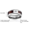 thumbnail image 4 of Mens Wedding Band in Titanium 8MM with Wood Inlay and Round Cut CZ Stone, 4 of 4