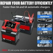 10A E-FAST Smart Battery Charger for Lifepo4/Lead Acid 12V/24V, Car/Truck/AGM/Boat Battery Maintainer with Temp Compensation & Desulfator.