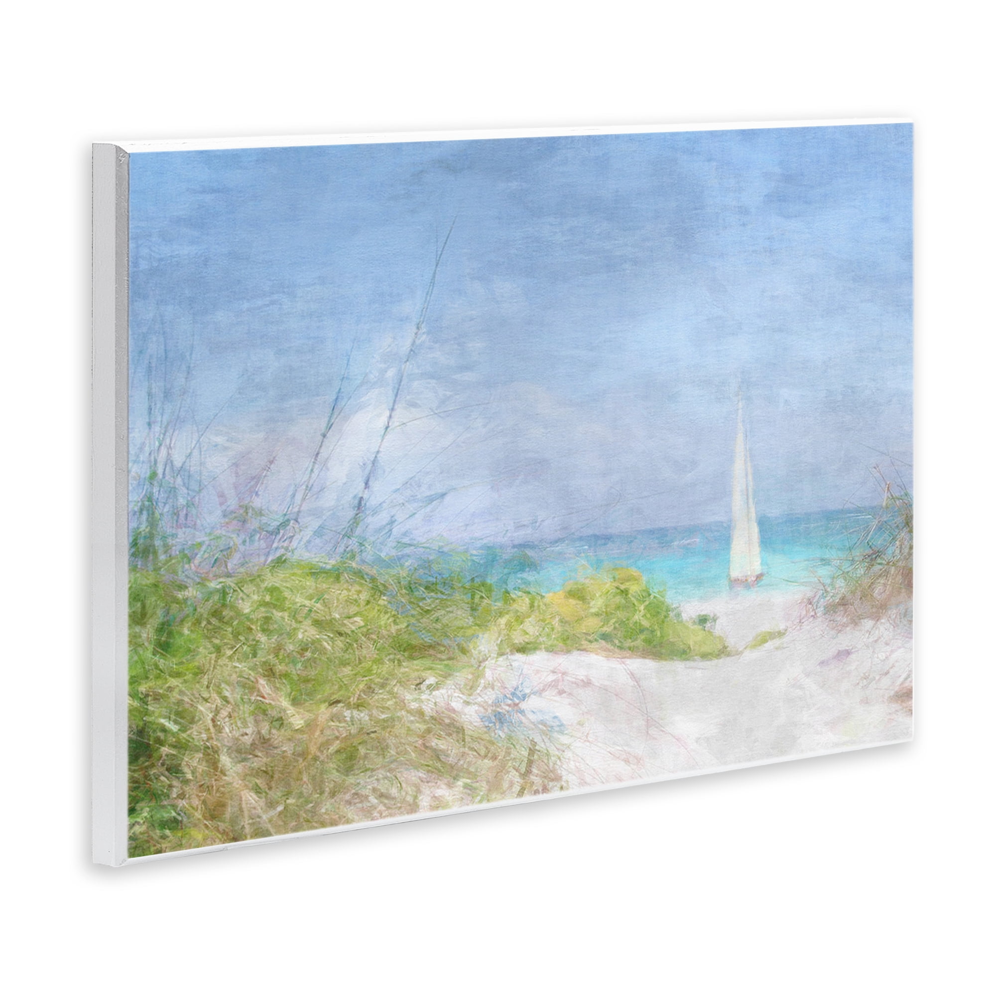 Stupell Industries Solitary Yacht Seascape Coastal Painting Unframed Art Print Wall Art, 19 x 13