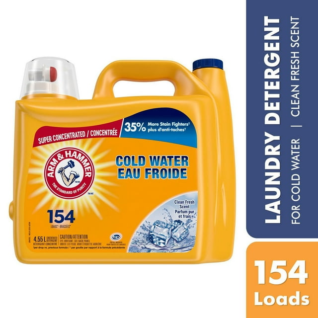 Arm & Hammer Cold Water Clean Fresh Scent Liquid Laundry Detergent, 154 Loads, 4.55 L