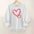 thumbnail image 2 of Stamzod Women's Love Heart Cute Tops Long Sleeve Crewneck Sweatshirts Casual Off Shoulder Sweatshirt White B XS, 2 of 3