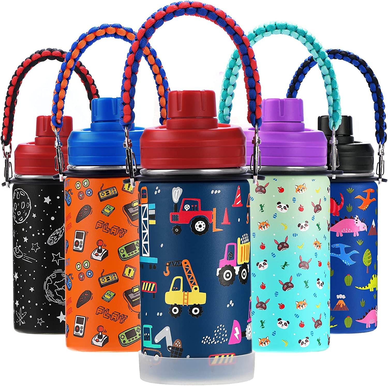 WEREWOLVES 14oz Kids Water Bottle with Straw Lid, Shoulder Strap and Boot -  Insulated Stainless Steel, Reusable Leakproof Metal Water Bottles for School  Boys Girls - Yahoo Shopping