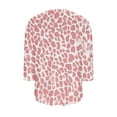 thumbnail image 4 of Yuanlook Womens Tops 3/4 Length Sleeve Dressy Casual Blouses Trendy V Neck T Shirts Summer Clothes - Pink - L, 4 of 5