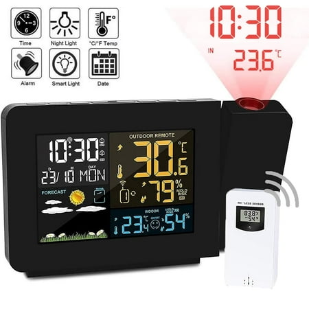 Projection Alarm Clock with Weather Station, Atomic Digital Alarm Clock with Projection on photo Projection Alarm Clock with Weather Station, Atomic Digital Alarm Clock with Projection on