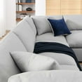 thumbnail image 3 of Modular Sectional Sofa Couch, Light Grey Gray, Fabric, Living Kitchen Cafe Bistro Hospitality Restaurant, Modern Contemporary HB33228, 3 of 5