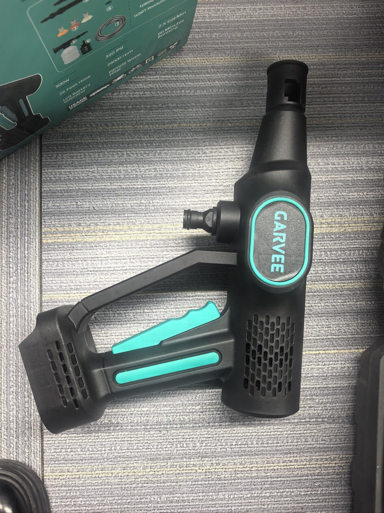 Pressure Washer Battery Powered - Cordless with 6-in-1 Nozzle, 26FT High-Elastic Hose, 4.0Ah Battery & Charger; Portable Handheld Cleaner for Home, Car, Garden