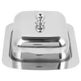 thumbnail image 3 of Dekaim Butter Dish, Stainless Steel Butter Cheese Dish Tray Box Food Storage Dessert Container Keeper with Lid, 3 of 8