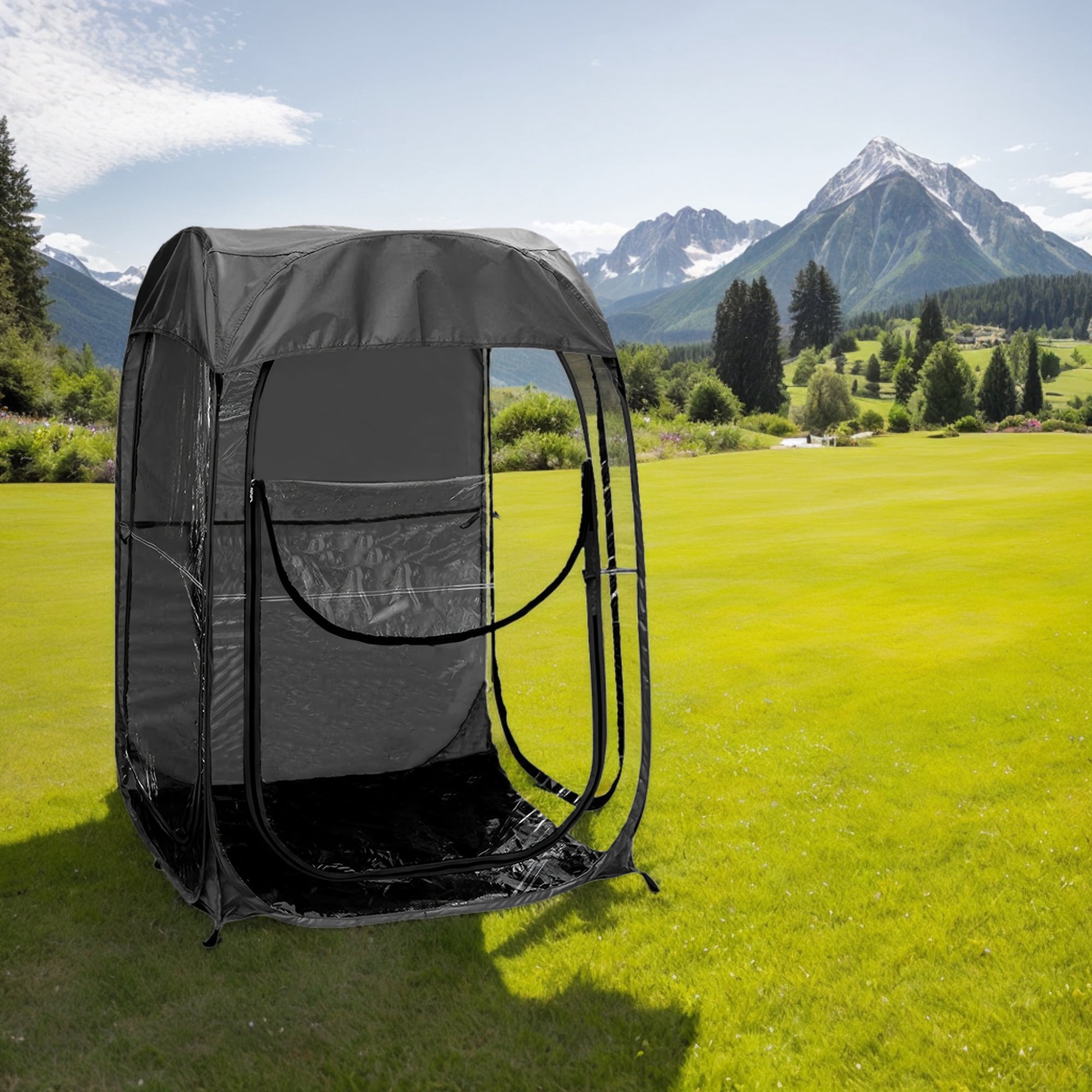 Pop up Sports Tent,Waterproof Outdoor Pod,Portable All-Weather Shelter for Outdoor Events,Camping,Fishing and Beach,Black02