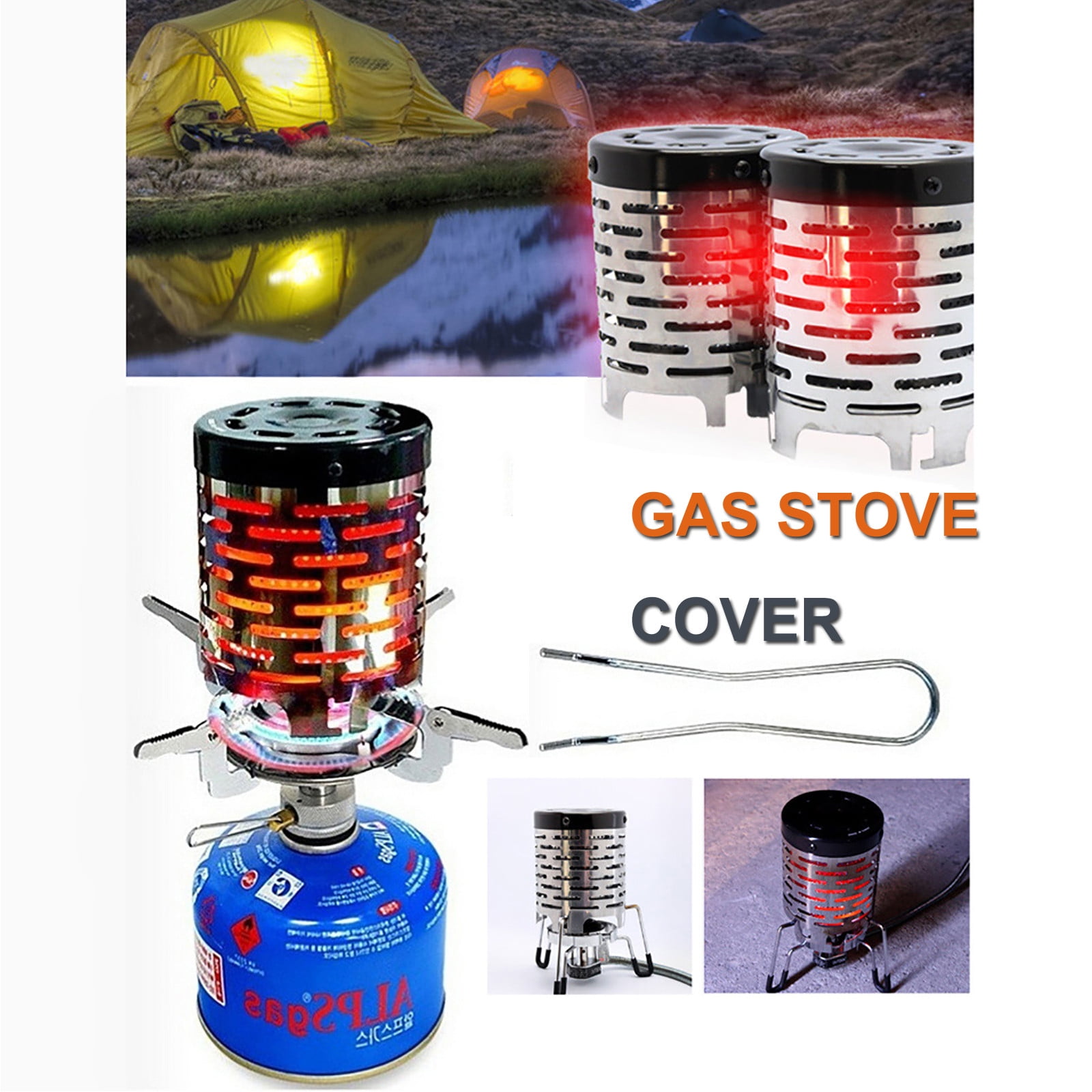 Lixada Outdoor Camping Gas Heater Portable Dual Purpose Gas Heating Warmer Cooking Stove Indoor/Outdoor-Safe Portable Propane Radiant Heater
