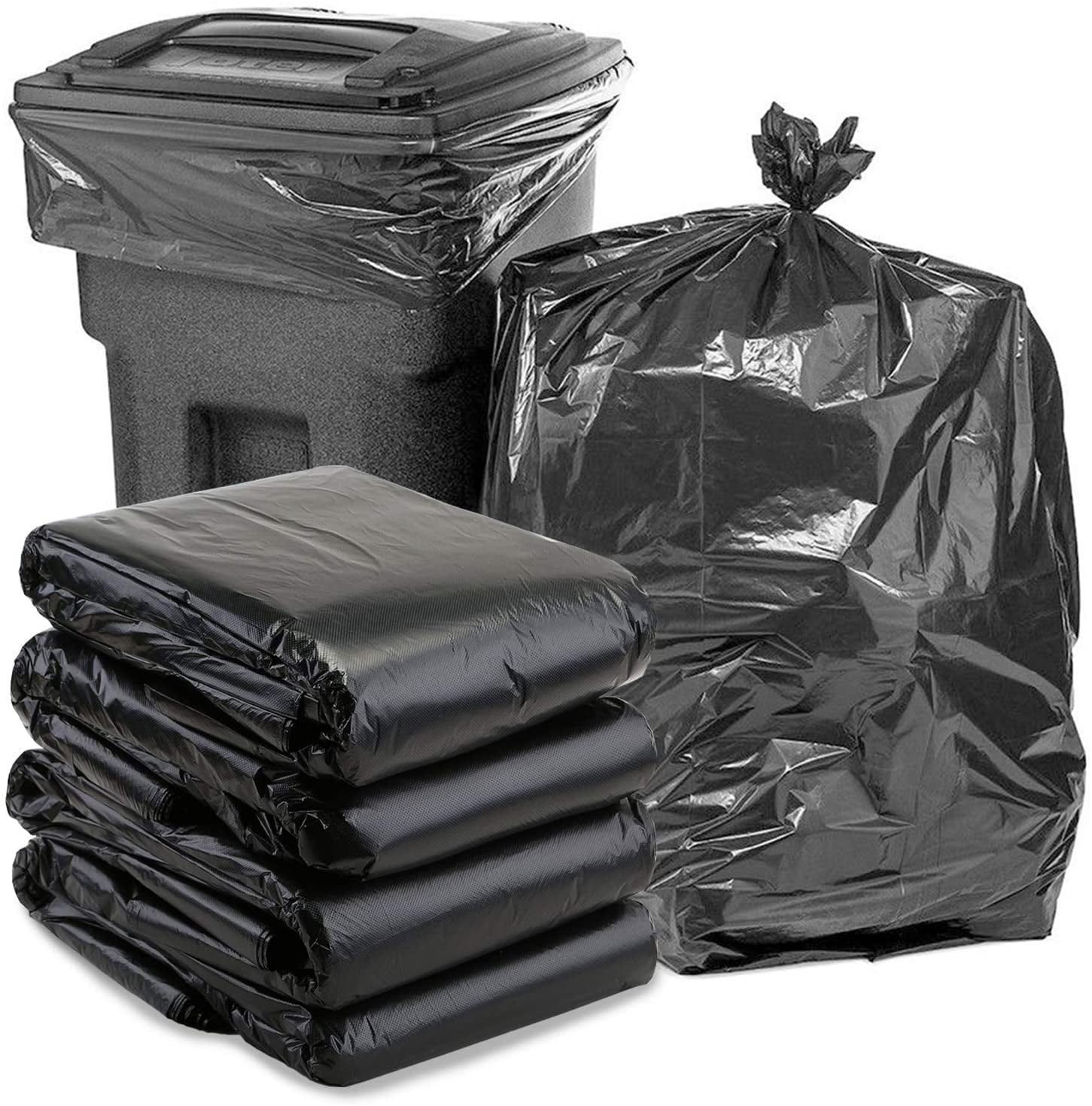 Details about   Toughbag 65 Gallon Trash Bags Black Heavy Duty Garbage Can Liners 1.5 Mil 