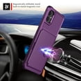 thumbnail image 5 of ELEHOLD Back Wallet Case for Samsung Galaxy A05 Flip Card Slots Magnetic Clasp Slim Shockproof Heavy Duty Works with Magnetic Car Mount for Samsung Galaxy A05,Purple, 5 of 7