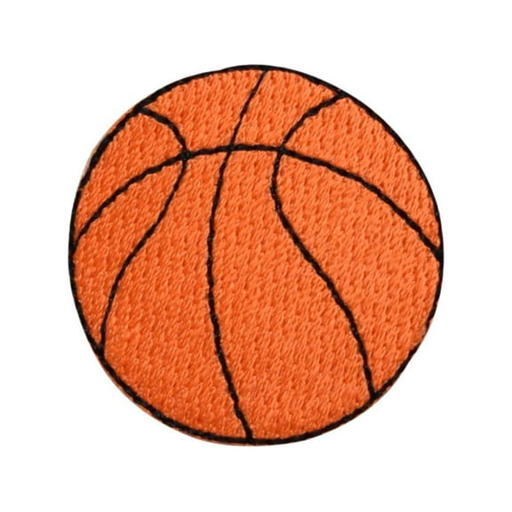 Basketball - 1.5" - Orange/Black - Iron on Embroidered Applique Patch