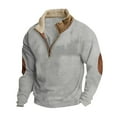 thumbnail image 6 of gbyLJF Men's Half Zipper Sweatshirt Long Sleeve Stand Up Collar Pullover Tops Fall Winter Fleece-Lined Zip Up Hoodie, 6 of 8