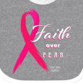 thumbnail image 4 of Inktastic Faith Over Fear Breast Cancer Awareness with Pink Ribbon Boys or Girls Baby Bib, 4 of 4