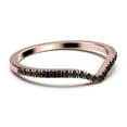 thumbnail image 3 of 1.1mm round cut, 25 stones Black Diamond Moissanite wedding band 10K rose gold, 3 of 4