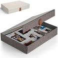 thumbnail image 1 of Caja organizadora de fotos decorativa ZICOTO de lino, 36 x 27 x 6 cm, 1 of 8