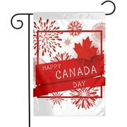 Drapeaux de jardin - Petit drapeau d'été de feu d'artifice de la fête du Canada pour les décorations extérieures de cour 12 x 18 pouces