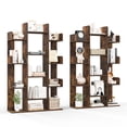 thumbnail image 1 of Costway 2 PCS Bookshelf Tree-Shaped Bookcase with 13 Storage Shelf Rustic Industrial Style Rustic Brown, 1 of 10