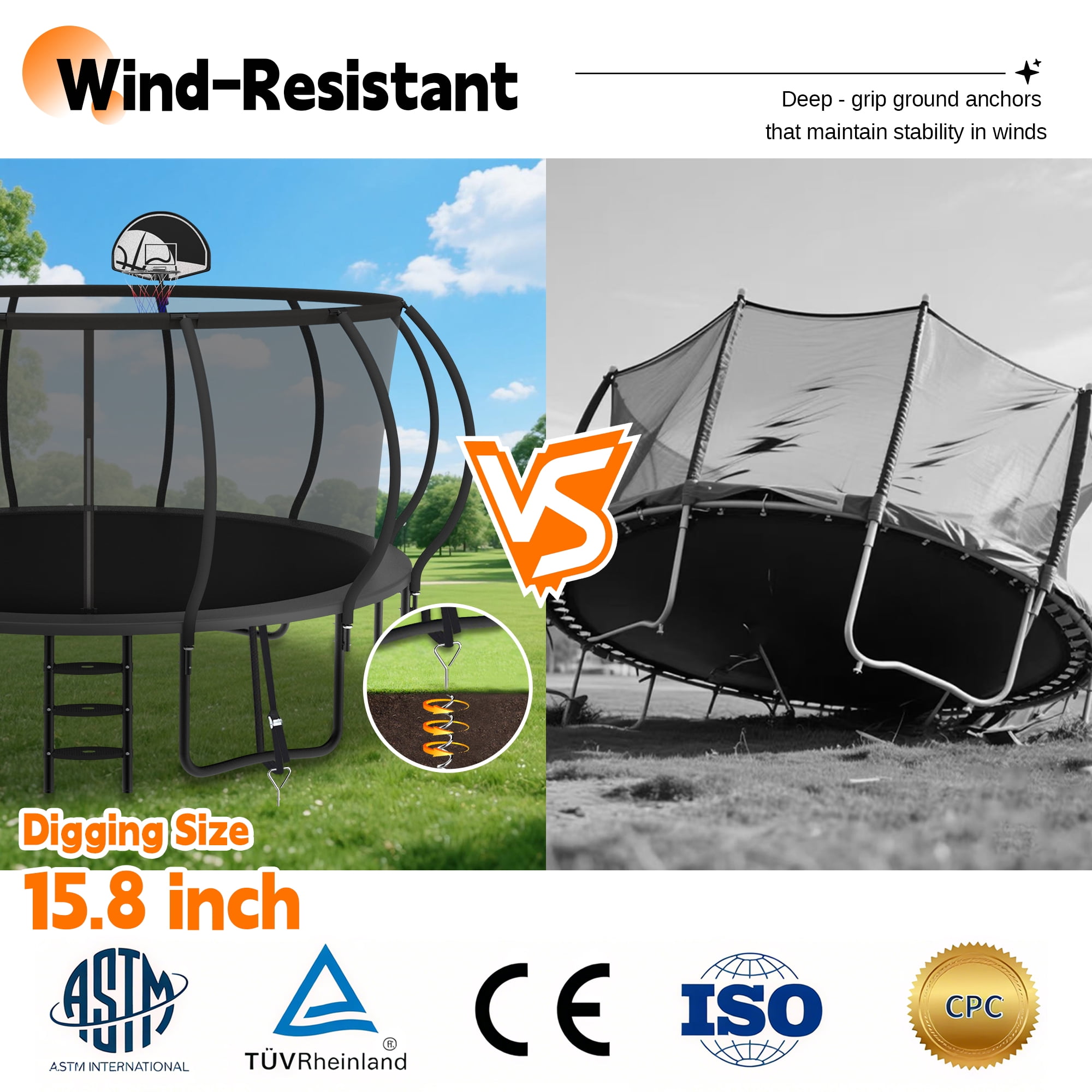 DeepRoar 2026 Upgraded 10FT Trampoline for Kids, Heavy Duty 1000LBS Outdoor Trampoline Set with Enclosure, Basketball Hoop, Light and Sprinkler, Recreational Trampolings for Backyard