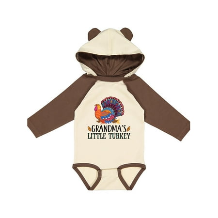 

Inktastic Grandma Little Turkey Thanksgiving Gift Baby Boy or Baby Girl Long Sleeve Bodysuit