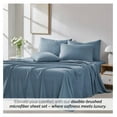thumbnail image 5 of 7-Piece Deep Pocket Split King Sheet Set, 21-Inch Adjustable Bed Sheets, Split King Fitted Sheets, Oversized Flat Sheet, Blue Pillow Cases Set of 4, Coronet Blue Bedding, 5 of 9