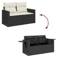 thumbnail image 6 of vidaXL Garden Sofa Set Black, Cream White, 6 of 10