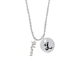 thumbnail image 2 of Delight Jewelry Silvertone Small Mom Script Silvertone Script Initial Disc - L - Charm Necklace, 20"+3", 2 of 4